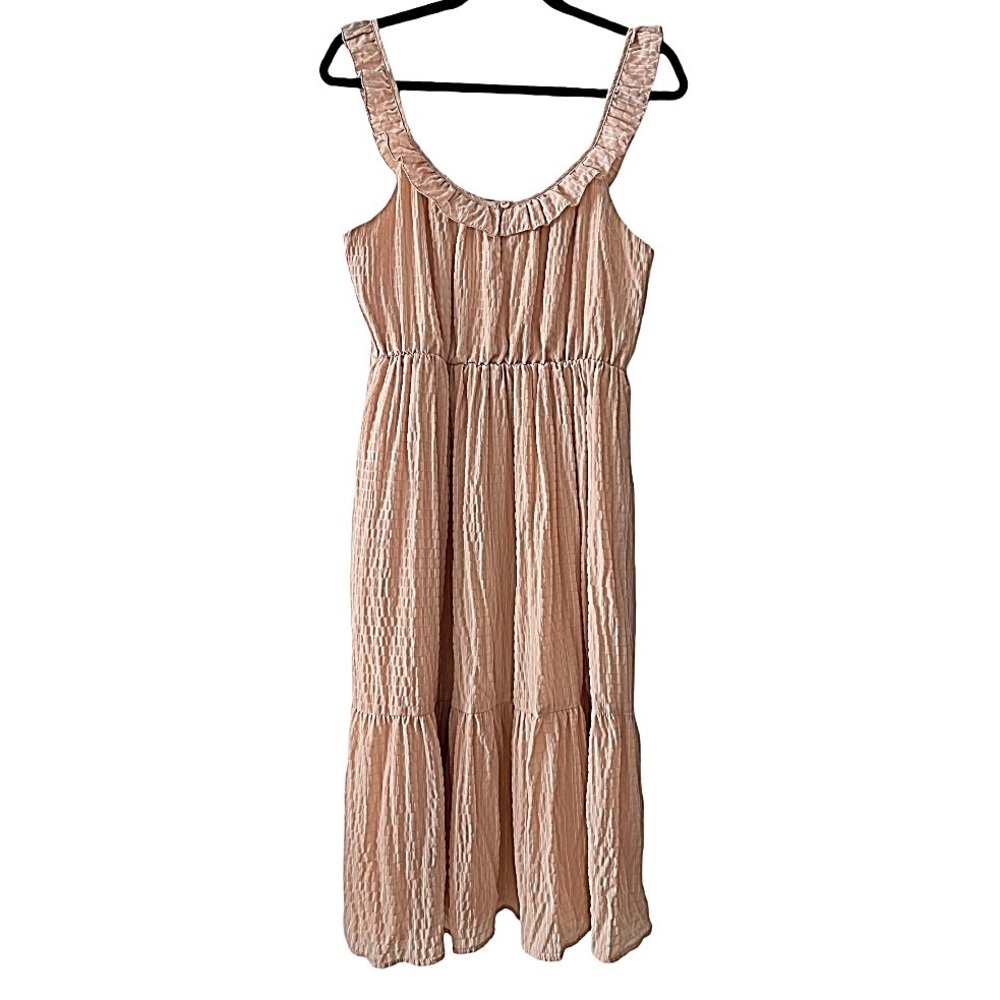 Forever 21 Textured Tiered Midi Dress with Pockets!